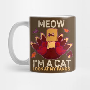 Cat Thanksgiving Turkey Fake Cat Paper Bag Mug